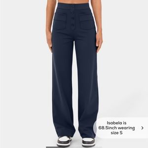 HALARA High Waisted Button Multiple Pockets Straight Leg